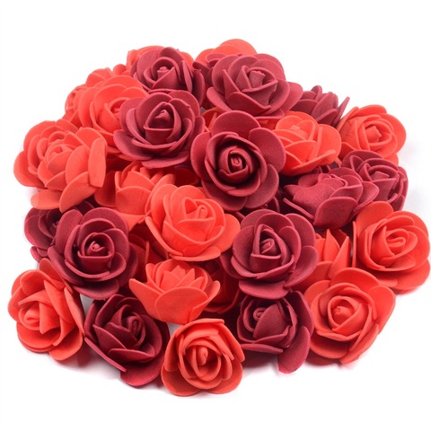 100pcs 3.5cm Artificial Foam Rose Heads Flower For DIY Wreath Home Wedding Decoration Cheap Fake Flower Handmade Accessories ► Photo 1/6