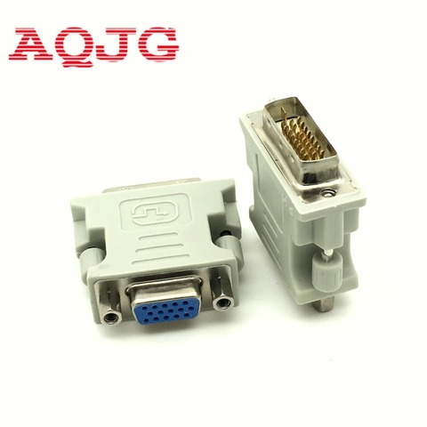 DVI-I 24+1 Male to HD 15 Pin VGA SVGA Female Video Card Monitor LCD Converter Adapter White Wholesale AQJG ► Photo 1/1