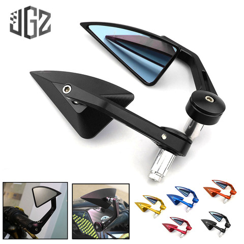 Pair 22mm CNC Aluminum Universal Motorcycle Handle Bar End Rear View Side Mirrors for Honda Scooter Yamaha Modified Accessories ► Photo 1/6