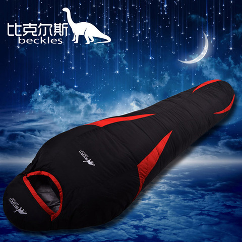 BECKLES  New autumn and winter waterproof warm mummy outdoor white goose down sleeping bag camping adult sleeping bag 600g-2500g ► Photo 1/6