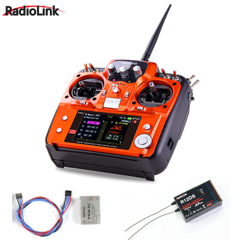 Original RadioLink AT10 II 2.4Ghz 12CH RC Transmitter with R12DS Receiver PRM-01 Voltage Return Module Battery for RC Quadcopter ► Photo 1/6