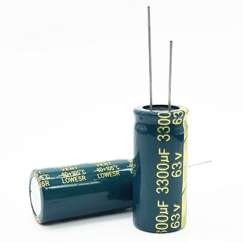 2pcs 63V 3300UF 18*40 high frequency low impedance aluminum electrolytic capacitor 3300uf 63V 20% ► Photo 1/1