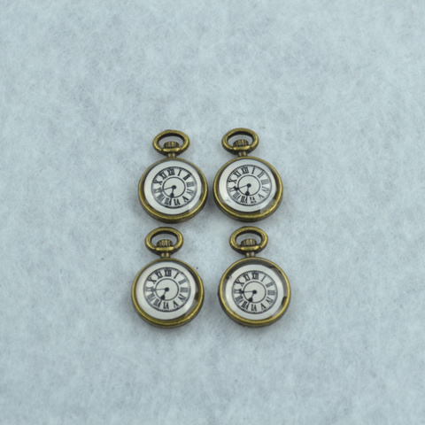 10 pcs Enamel charms antique bronze metal watch pendants fit diy necklace bracelet charms for Jewelry making 1778 ► Photo 1/2