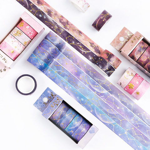 Starry sky Cherry blossoms  Washi Tape set Adhesive Tape DIY Scrapbooking Sticker Label Japanese Stationery ► Photo 1/6