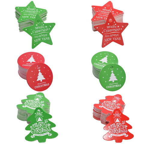 50pcs Christmas Series Tags Paper Gift Label Tag DIY Crafts Hang Tag Gift Baking Wrapping Decorative Gift Card Christmas Favors ► Photo 1/6