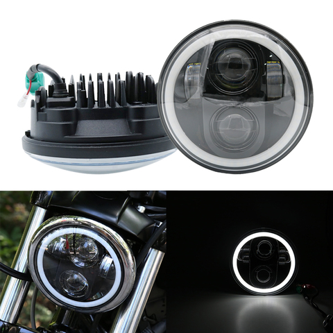 Headlight 5.75 Inch Motorcycle Projector moto Led Halo Headlight For Honda VTX 1300 1800 ► Photo 1/6