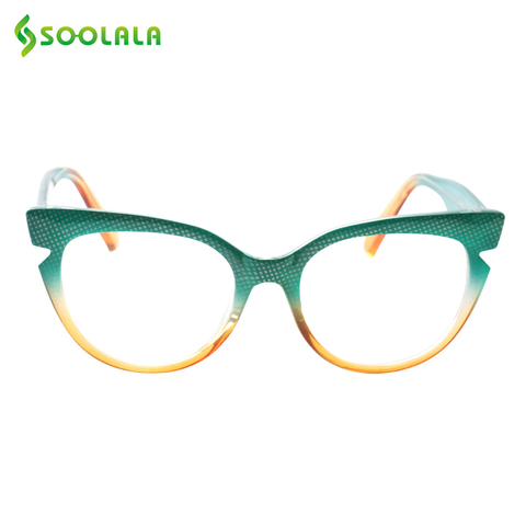 SOOLALA Cat Eye Reading Glasses Women Fashion Hit Color Eyeglasses Frame Presbyopia Reading Glasses Cateye +0.5 to 4.0 ► Photo 1/6