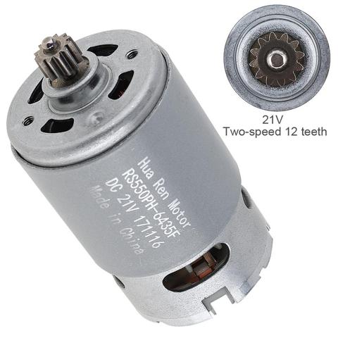 RS550 21V 19500 RPM DC Motor with Two-speed 12 Teeth and High Torque Gear Box for Electric Drill/Screwdriver ► Photo 1/6