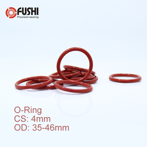 CS4mm Silicone O RING OD 35/36/37/38/39/40/41/42/43/44/45*4 mm 50PCS O-Ring VMQ Gasket seal Thickness 4mm ORing White Red Rubber ► Photo 1/5
