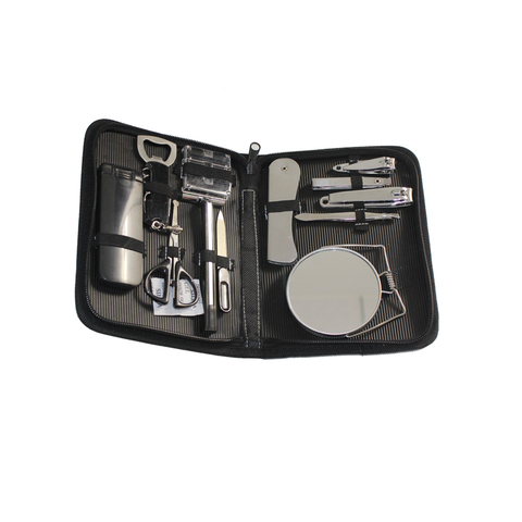Big Men Boy Gift Travel Professional Nail Manicure Set Grooming Kit Include Nail Clipper Tweezer Mirror Nail File Razor Scissor ► Photo 1/3