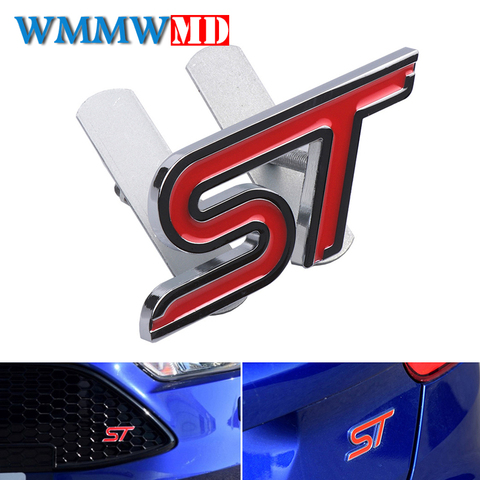 ST Metal Grill Badge 3D Emblem Decal Logo High Quility Badge ST Red