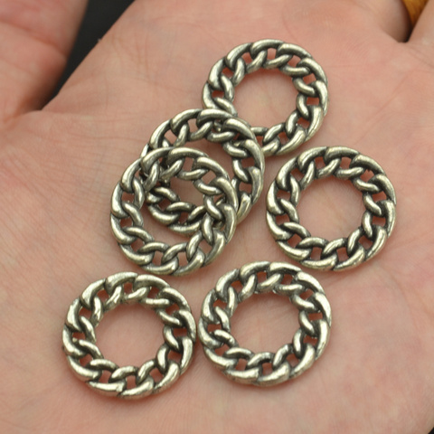 10 pcs free shipping Retro silver color charms diy metal  ring pendant for necklace&bracelets jewelry making 20*20 mm 3387A ► Photo 1/1