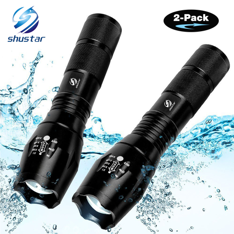 1/2/3-Pack Ultra Bright LED Flashlight T6/L2 waterproof torch Zoomable flashlight 5 switch modes waterproof torch light ► Photo 1/6