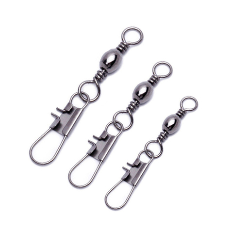 50pcs Swivels Interlock Snap Fishing Lure Tackles Gear Accessories Connector Copper Swivels Pin Bearing Rolling Solid Fish Tool ► Photo 1/6