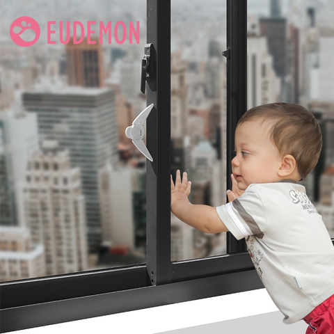 EUDEMON Children Safety High Quality Child Safe Locks Easy Kids Baby Safety Security Sliding Window Locks for Push-pull Door ► Photo 1/6