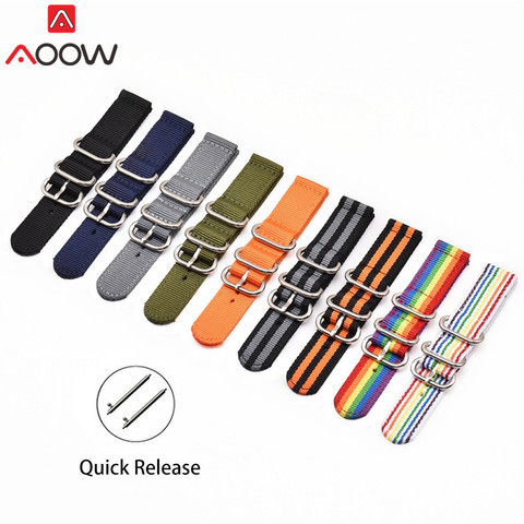 NATO Nylon Watchband 18mm 20mm 22mm 24mm Ring Buckle for DW Canvas Strap Quick Release Replace Bracelet Watch Band Accessories ► Photo 1/6