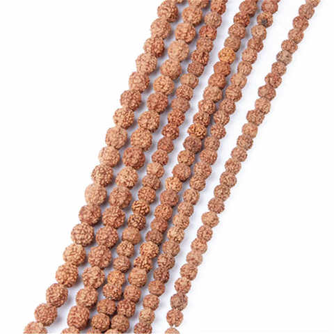 Real Natural Rudraksha Bodhi Beads 4mm 5mm 6mm 7mm 8mm 9mm 10mm 11mm 12mm 13mm 14mm 15mm Good Cleaned Quality TSB0530  ► Photo 1/2