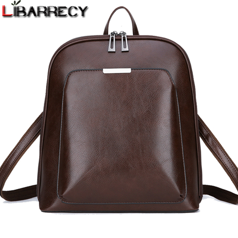 Vintage Backpack Female Brand Leather Women's backpack Large Capacity School Bag for Girls Leisure Shoulder Bags for Women 2022 ► Photo 1/6