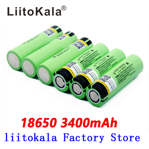NEW liitokala 18650 battery original NCR18650B 3.7V 18650 3400 mah rechargeable lithium battery for flashlight battery ► Photo 1/6