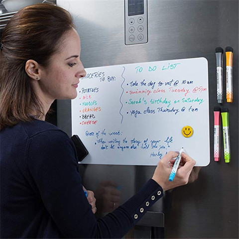 A5 Magnetic Whiteboard Fridge Magnets Dry Wipe White Board Marker Writing Record Message Board Remind Memo Pad Kid Gift Kitchen ► Photo 1/6