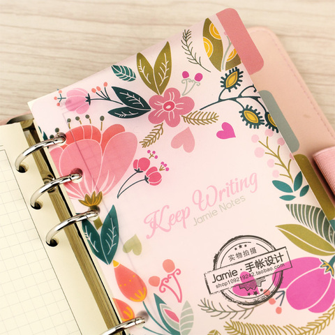A5 A6 A7 Spiral Notebook Loose Leaf Transparent PP Separator Pages Flowers  5 sheets Separate Match filofax Kikkik - Price history & Review, AliExpress Seller - Wenzhou Stone Communication & Stationery Company