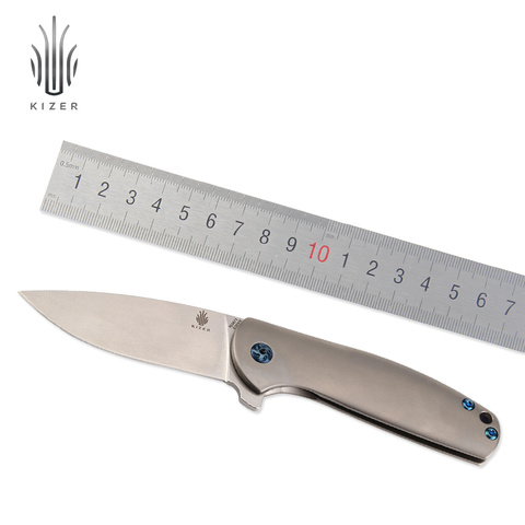 Kizer mini knife Gemini KI3471 survival knife high quality small folding pocket knife  titanium flipper camping tools ► Photo 1/6