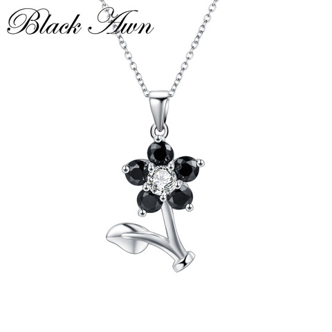 Flower Silver Necklace Sterling Silver Design Fine Jewelry Trendy Engagement Necklaces for Women Wedding Pendants P164 ► Photo 1/6