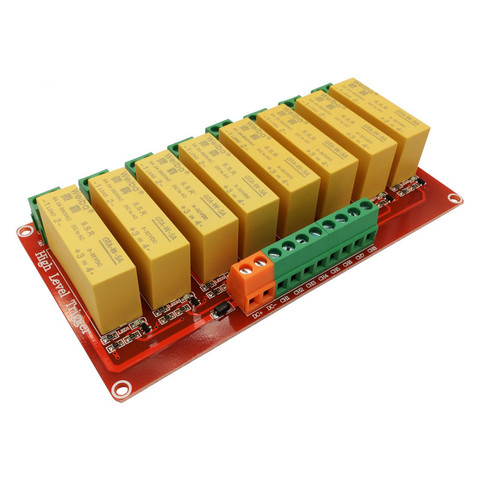 8 channel solid state relay module 5V 12V 24V high level trigger DC control AC load 5A for PLC automation equipment control ► Photo 1/1