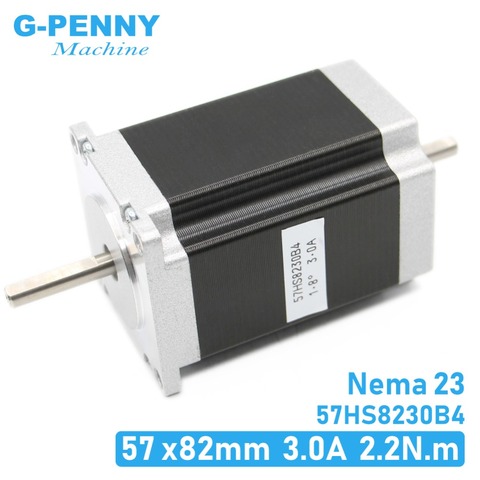 NEMA 23 Stepper motor 57x82mm double shaft 3A 2.2N.m 315Oz-in Both ends of the shaft Nema23 6.35mm For CNC machine 3D printer ► Photo 1/6