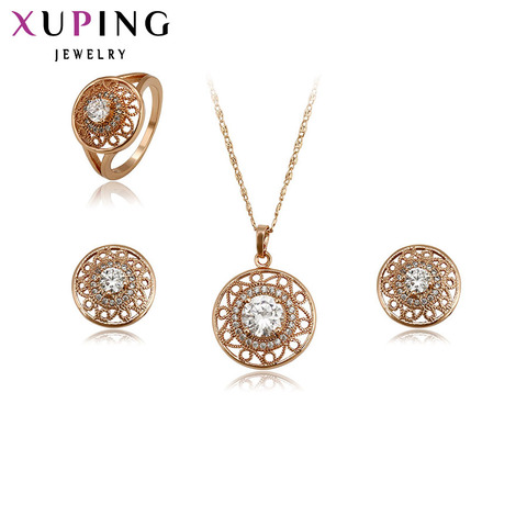 Xuping Fashion Jewelry Sets Charm Women/Girl Sets Rose Gold Color