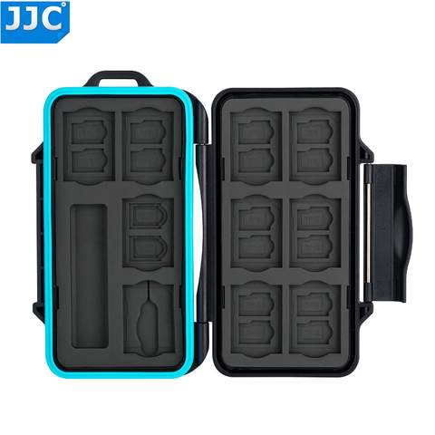 JJC Camera Memory Card Storage Water-Resistant Case for SD/Micro SD/TF/Micro SIM/Nano SIM SD Memory Card Organizer Box Holder ► Photo 1/6