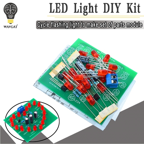 DIY Kit Heart-Shaped LED Flash Light Cycle Flashing Light Electronic Suit Heart-shaped Lamp DIY Electronic Circuit Board ► Photo 1/6