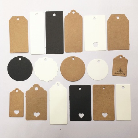 50pcs Kraft Paper Multi-style Packaging Hang Tags Wedding/Birthday Party Candy Boxes Price Tags for Flower/Cosmetics Labels ► Photo 1/6