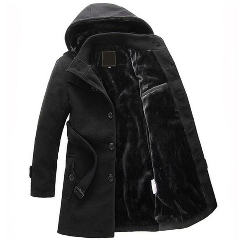 Hot Sale Winter wool coat men long sections thick warm woolen coats Mens Casual Jacket casaco masculino palto peacoat overcoat ► Photo 1/1