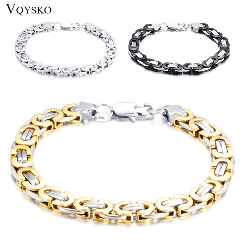 Punk 316L Stainless Steel Bracelets Gold-Color Tone Biker Bicycle Motorcycle Men Jewelry Chains Bangles Vintage Charms ► Photo 1/6