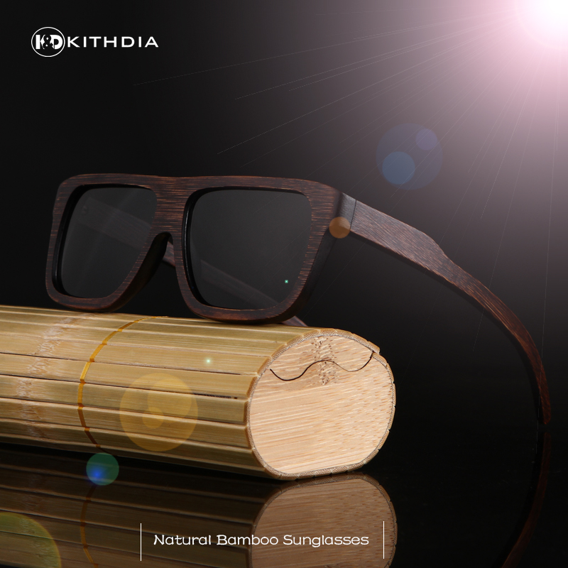 GM Natural Bamboo Wooden Sunglasses Handmade Polarized Glasses Mirror  Coating Lenses Eyewear With Gift Box