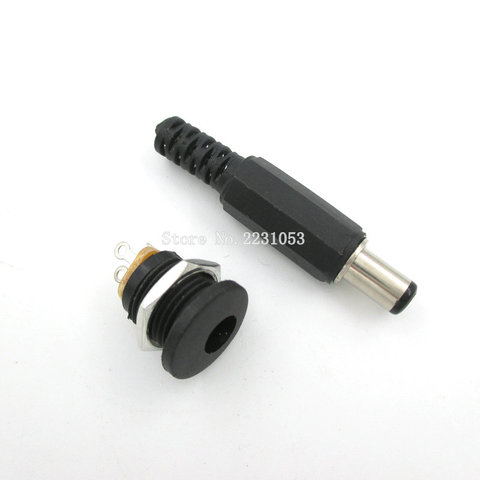 10PCS/LOT 5Pair 5.5X2.5mm 5pcs DC Power Female Plug Jack + 5pcs Male Plug Jack Socket Adapter Connector 5.5*2.5 mm DC022 ► Photo 1/1