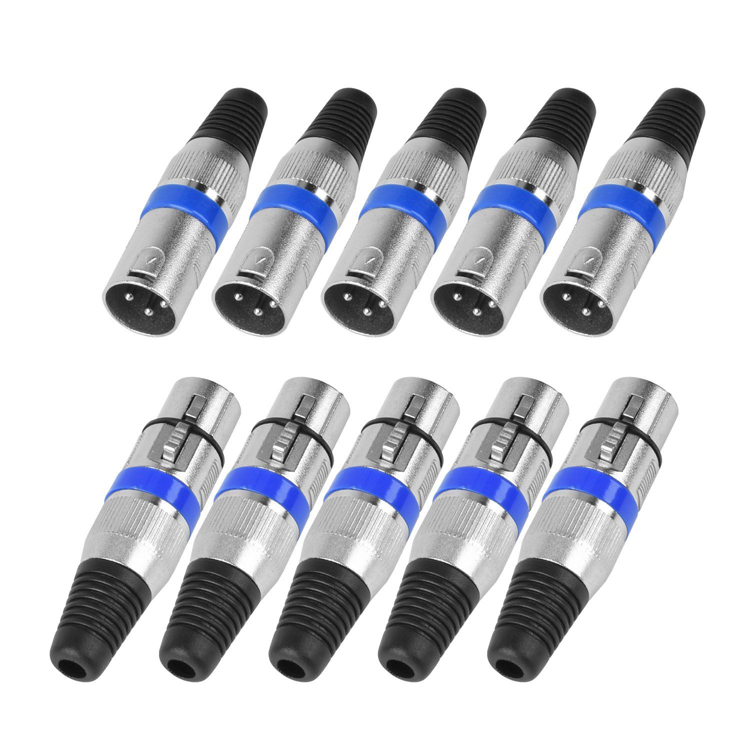 xlr 3 pin Connectors 10 pairs male and female 