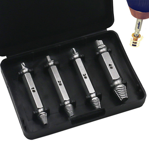 4pcs Damaged Screw Extractor Drill Bits Guide Set Broken Speed Out Easy out Bolt Stud Stripped Screw Remover Tool ► Photo 1/6
