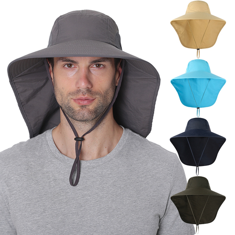 Fishing Sun Hat UV Protection Neck Cover Sun Protect Cap Wide Brim Neck Flap Fishing Cap for Travel Camping Hiking Boating ► Photo 1/6