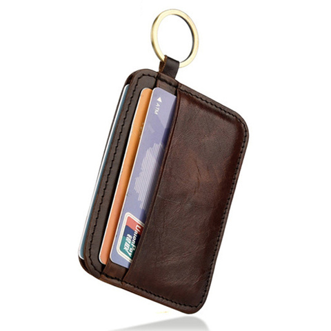 Men Genuine Leather Wallet Credit Card Coin Pocket Mini Money Bag Slim  Short Small Purse Minimalist Wallet For Male