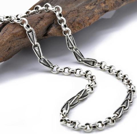 Pure Silver 4mm Thick Corn Round Link Chain Silver Charm Necklace Sterling 925 Silver Jewelry ► Photo 1/5