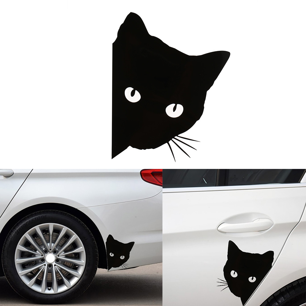 Cat Face Peering Car Sticker Decals Pet Cat Motorcycle Decorative Stickers Car W 