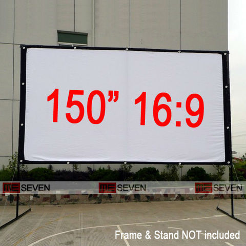 150 inch Projector Screen 16:9 Portable Folded Front Projector Screen Fabric with Eyelets for Outdoor and Home Cinema Movies ► Photo 1/6