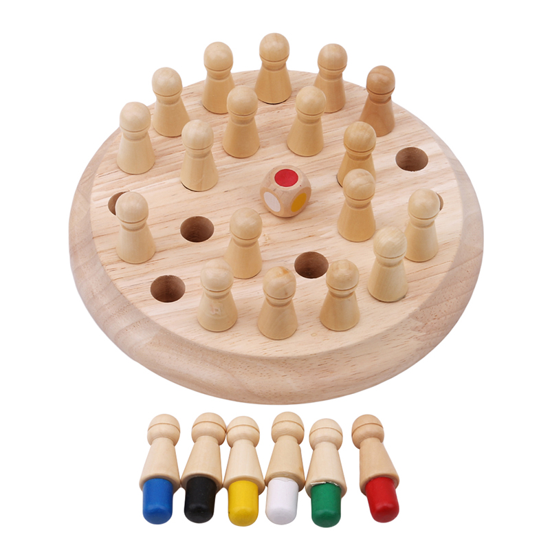 Memory Chess Wooden Match Stick Chess Game Memory Training Game for Family 