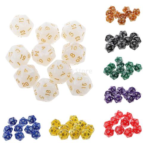 10pcs 20 Sided Dice D20 Playing D&D RPG TRPG DND Party Board Games Dices ► Photo 1/6