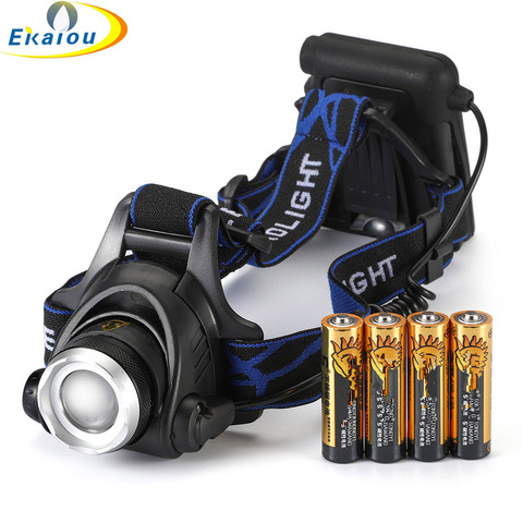 Outdoor Lighting 4 AA Dry Battery High Power Head Lights Camping LED Headlamp 3 Modes Zoomable Head Lamp ► Photo 1/6