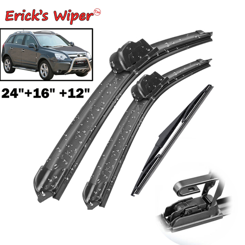 Erick's Wiper Front & Rear Wiper Blades Set Kit For Vauxhall Opel Antara 06 - 17 Windshield Windscreen Front Window 24