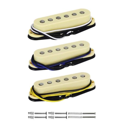 FLEOR 3PCS/Set Alnico 5 Single Coil Pickup Electric Guitar Pickup Neck/Middle/Bridge 50/50/52mm for FD Strat Guitar Accessories ► Photo 1/6