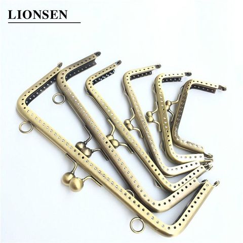 LIONSEN 8.5/12.5/15.5/18/20cm Glossy finish Antique Bronze Square Metal Purse Frame Handle for Clutch Bag Accessories Kiss Clasp ► Photo 1/6